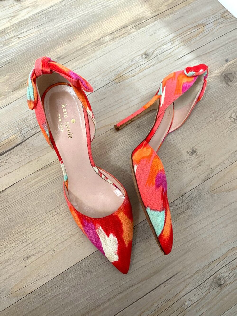 Kate Spade Colorful Bow Detail Stiletto Pump Heels Size 9